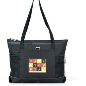 Custom Select Zippered Tote - Black with logo