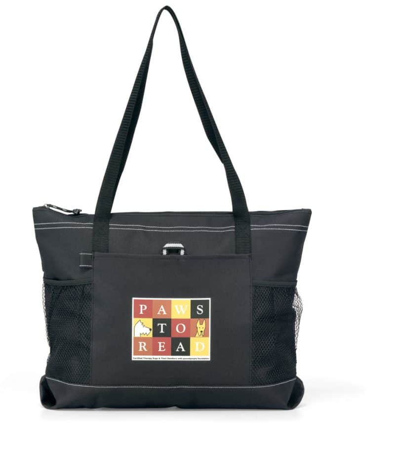 Custom Select Zippered Tote - Black with logo