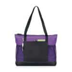 Custom Select Zippered Tote - Purple with logo - 1