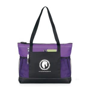 Custom Select Zippered Tote - Purple with logo