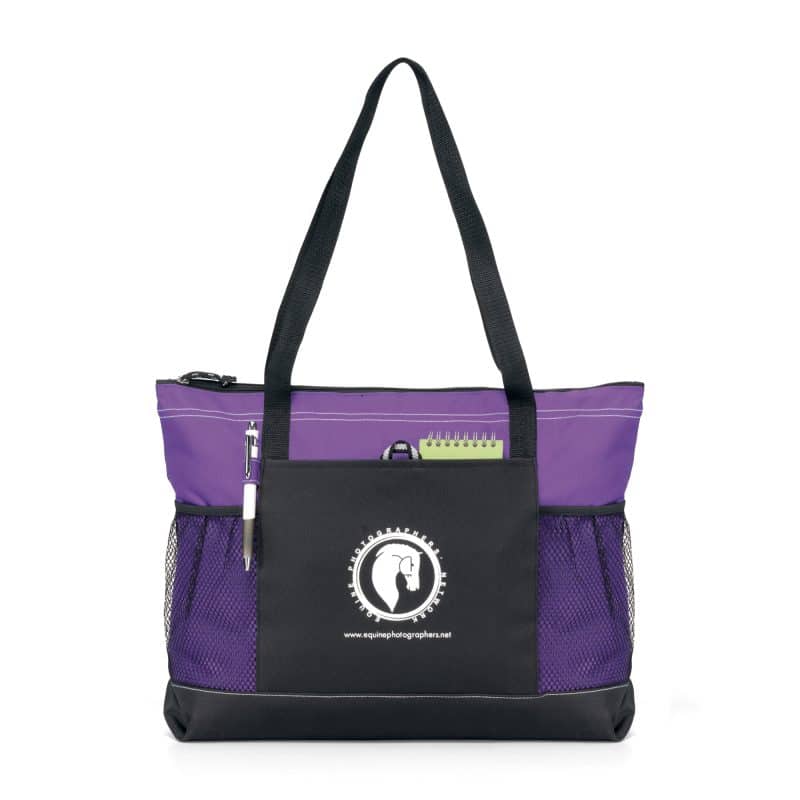 Custom Select Zippered Tote - Purple with logo