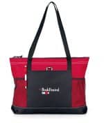 Custom Select Zippered Tote - Red with logo