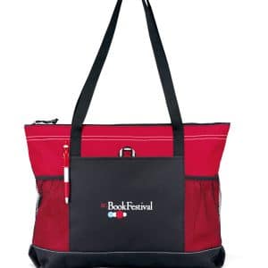 Custom Select Zippered Tote - Red with logo