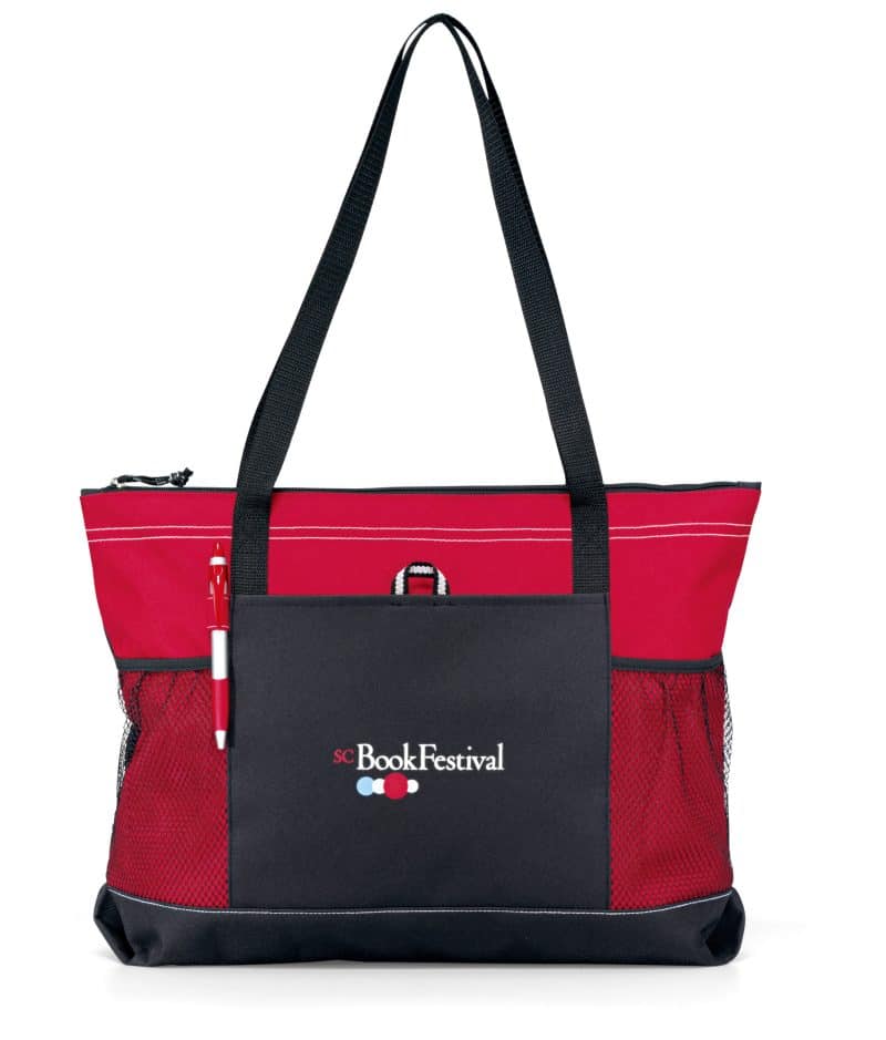 Custom Select Zippered Tote - Red with logo