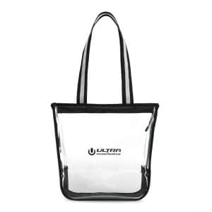 Custom Sigma Clear Zippered Tote - Clear with logo
