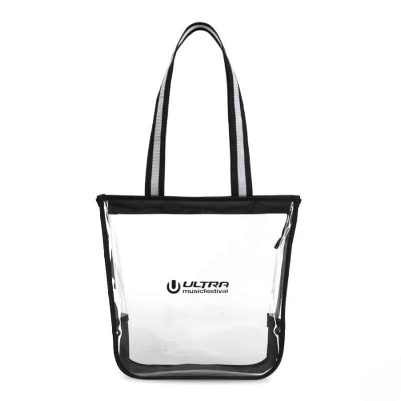Custom Sigma Clear Zippered Tote - Clear with logo