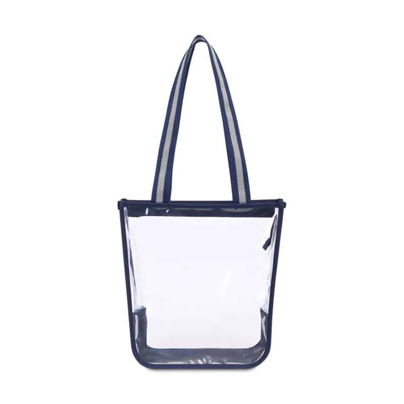 Custom Sigma Clear Zippered Tote - Navy with logo - 1
