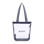 Custom Sigma Clear Zippered Tote - Navy with logo