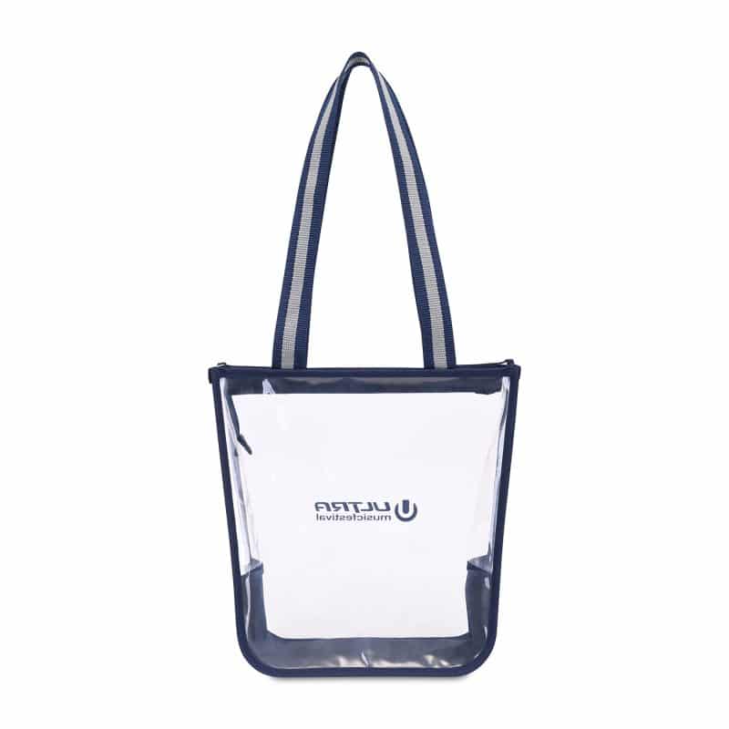 Custom Sigma Clear Zippered Tote - Navy with logo - 2