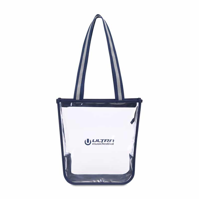 Custom Sigma Clear Zippered Tote - Navy with logo