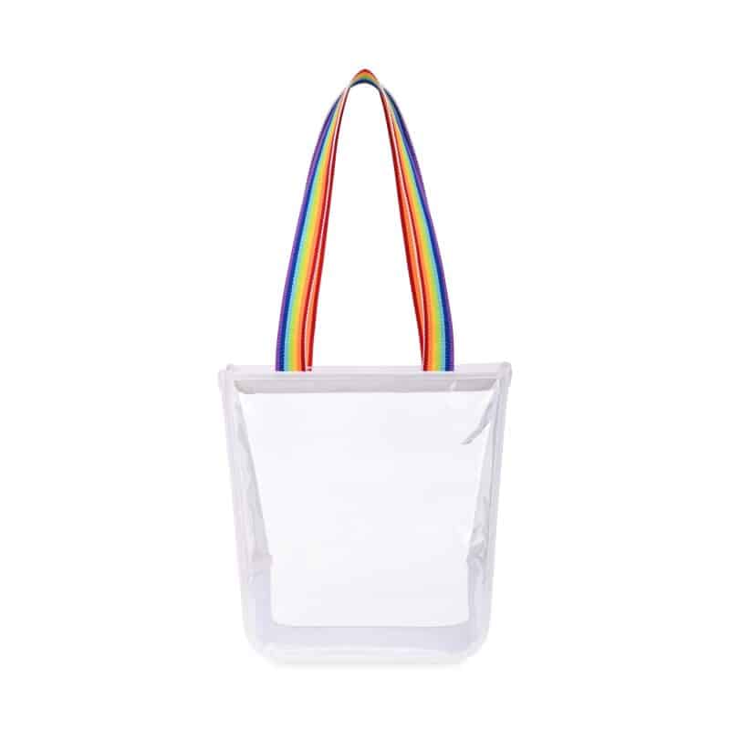 Custom Sigma Clear Zippered Tote - Rainbow with logo - 1