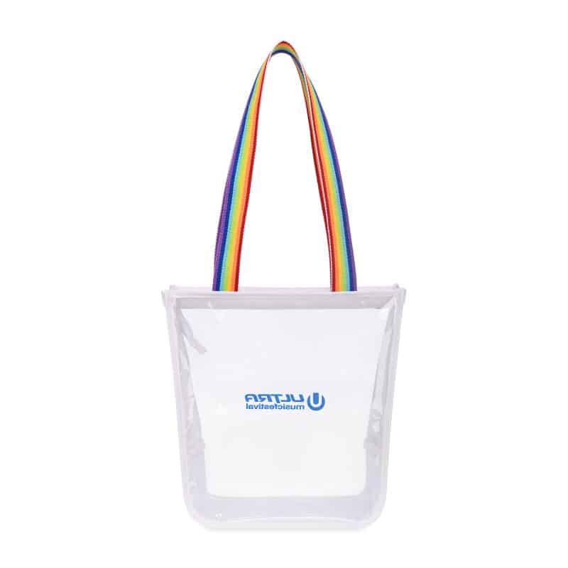 Custom Sigma Clear Zippered Tote - Rainbow with logo - 2