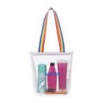 Custom Sigma Clear Zippered Tote - Rainbow with logo - 3