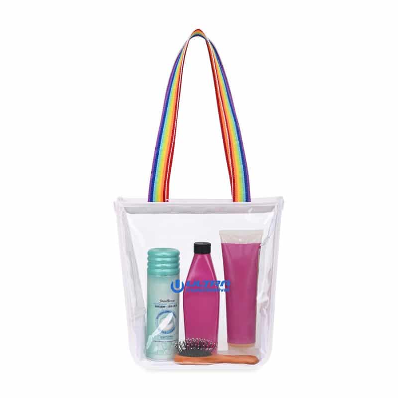 Custom Sigma Clear Zippered Tote - Rainbow with logo - 3