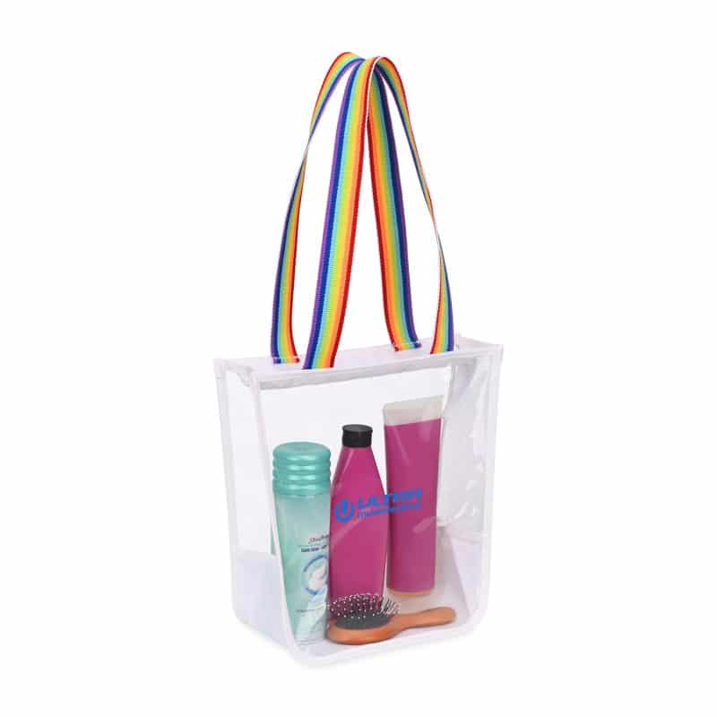 Custom Sigma Clear Zippered Tote - Rainbow with logo - 4