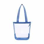 Custom Sigma Clear Zippered Tote - Royal Blue with logo - 1