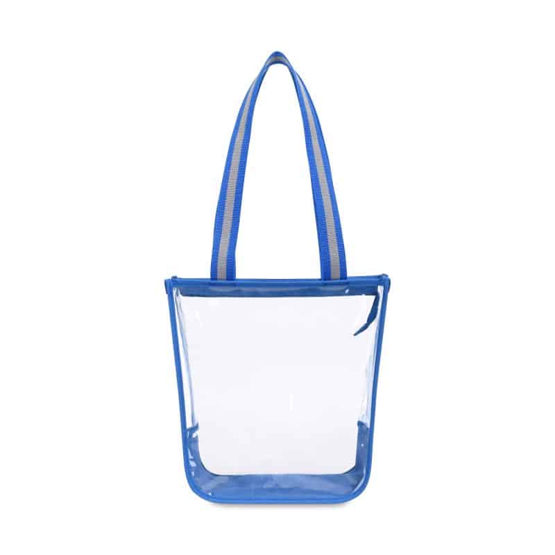 Custom Sigma Clear Zippered Tote - Royal Blue with logo - 1