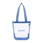 Custom Sigma Clear Zippered Tote - Royal Blue with logo