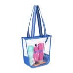 Custom Sigma Clear Zippered Tote - Royal Blue with logo - 2