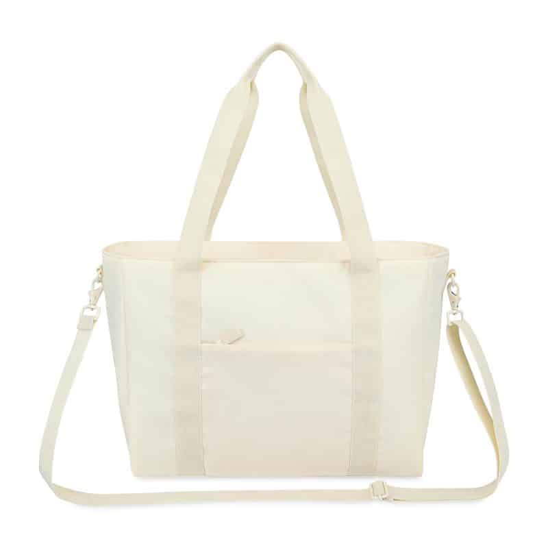 Custom Skyler rPET Work to Weekend Laptop Tote - Birch with logo - 2