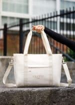 Custom Skyler rPET Work to Weekend Laptop Tote - Birch with logo - 3