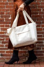 Custom Skyler rPET Work to Weekend Laptop Tote - Birch with logo - 5