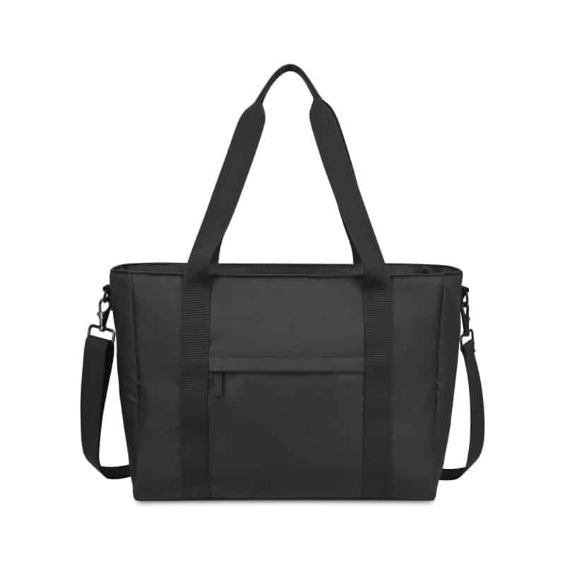 Custom Skyler rPET Work to Weekend Laptop Tote - Black with logo - 1
