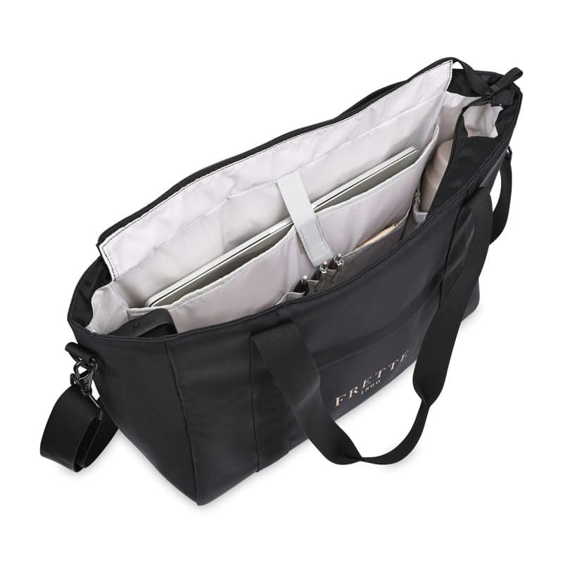 Custom Skyler rPET Work to Weekend Laptop Tote - Black with logo - 2