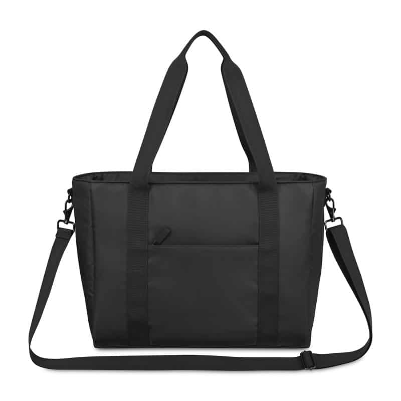 Custom Skyler rPET Work to Weekend Laptop Tote - Black with logo - 3