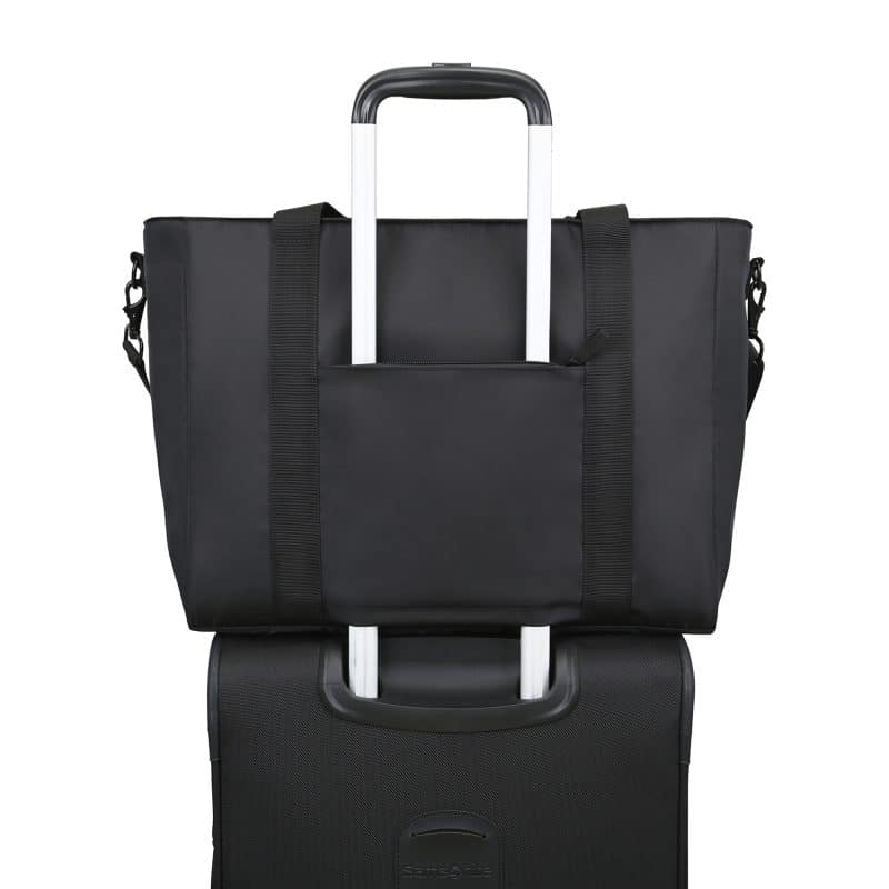 Custom Skyler rPET Work to Weekend Laptop Tote - Black with logo - 4