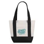 Custom Small TJ Cotton Canvas Zippered Tote with logo