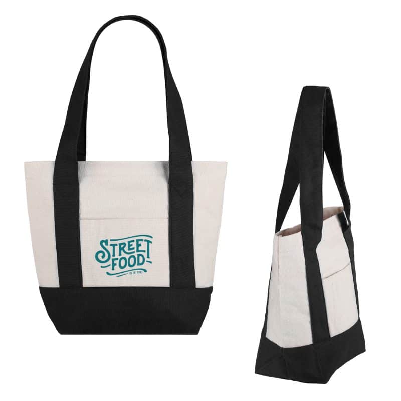 Custom Small TJ Cotton Canvas Zippered Tote with logo - 2