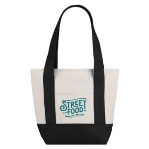 Custom Small TJ Cotton Canvas Zippered Tote with logo