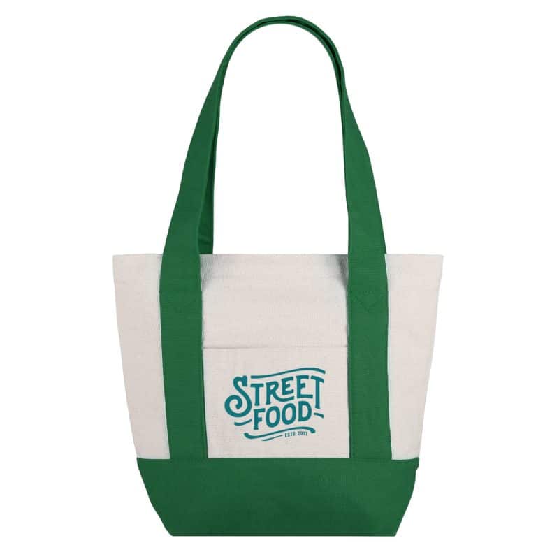 Custom Small TJ Cotton Canvas Zippered Tote with logo - 5