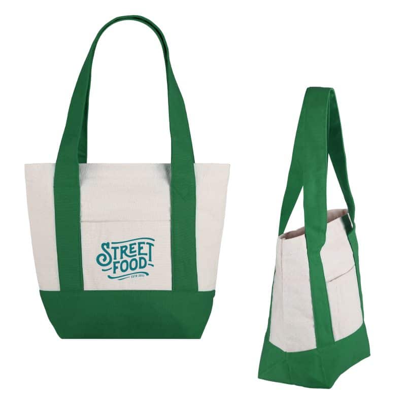 Custom Small TJ Cotton Canvas Zippered Tote with logo - 6