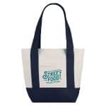 Custom Small TJ Cotton Canvas Zippered Tote with logo - 7