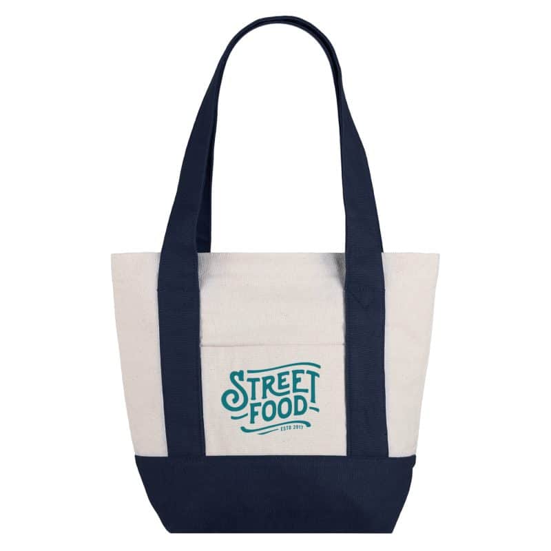 Custom Small TJ Cotton Canvas Zippered Tote with logo - 7