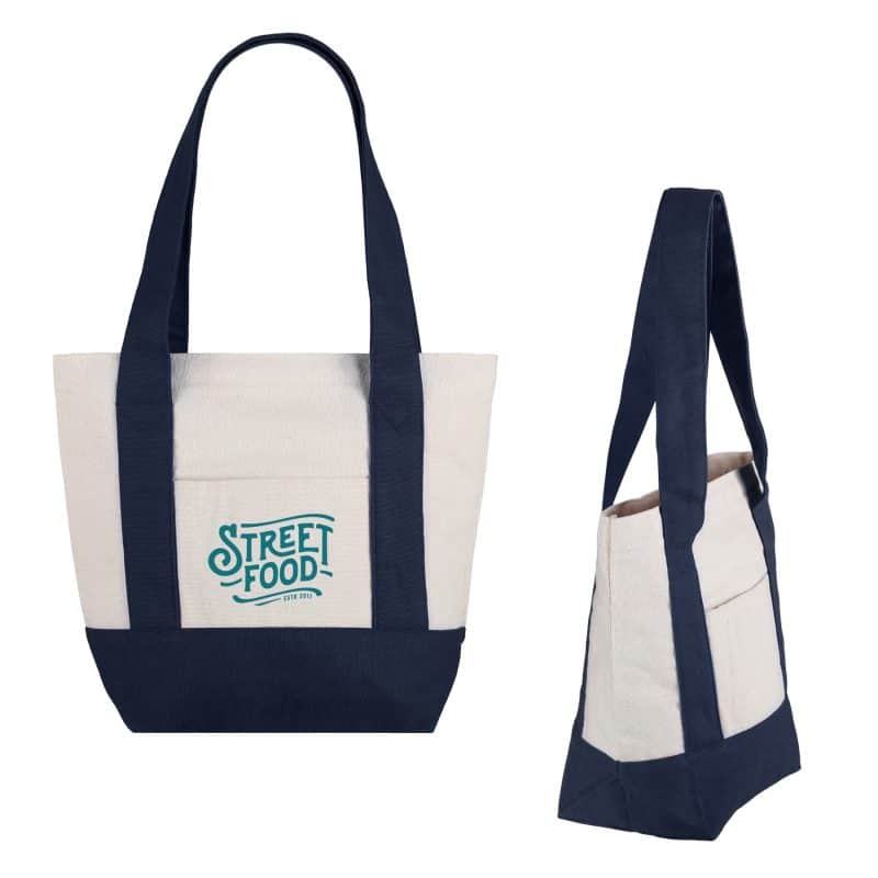 Custom Small TJ Cotton Canvas Zippered Tote with logo - 8