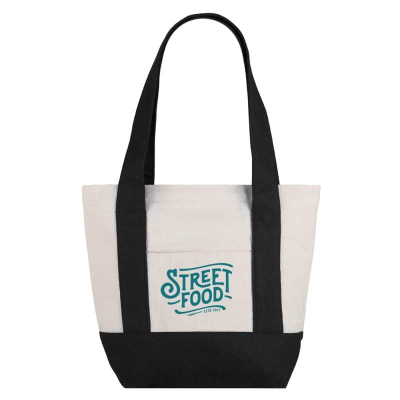 Custom Small TJ Cotton Canvas Zippered Tote with logo