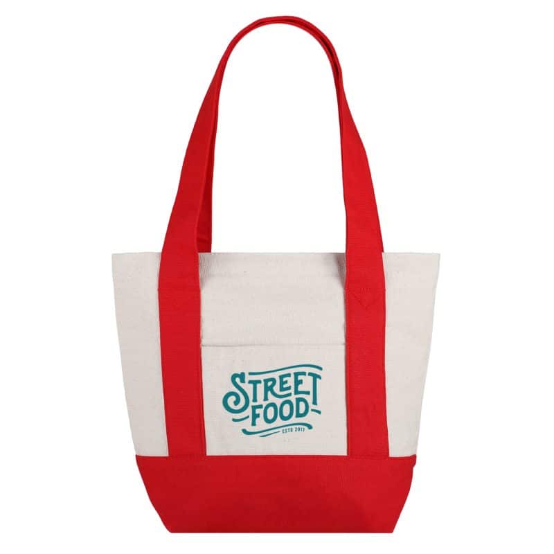 Custom Small TJ Cotton Canvas Zippered Tote with logo - 9