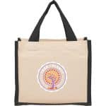 Custom Sol Recycled Cotton & Jute Gift Tote with logo - 1