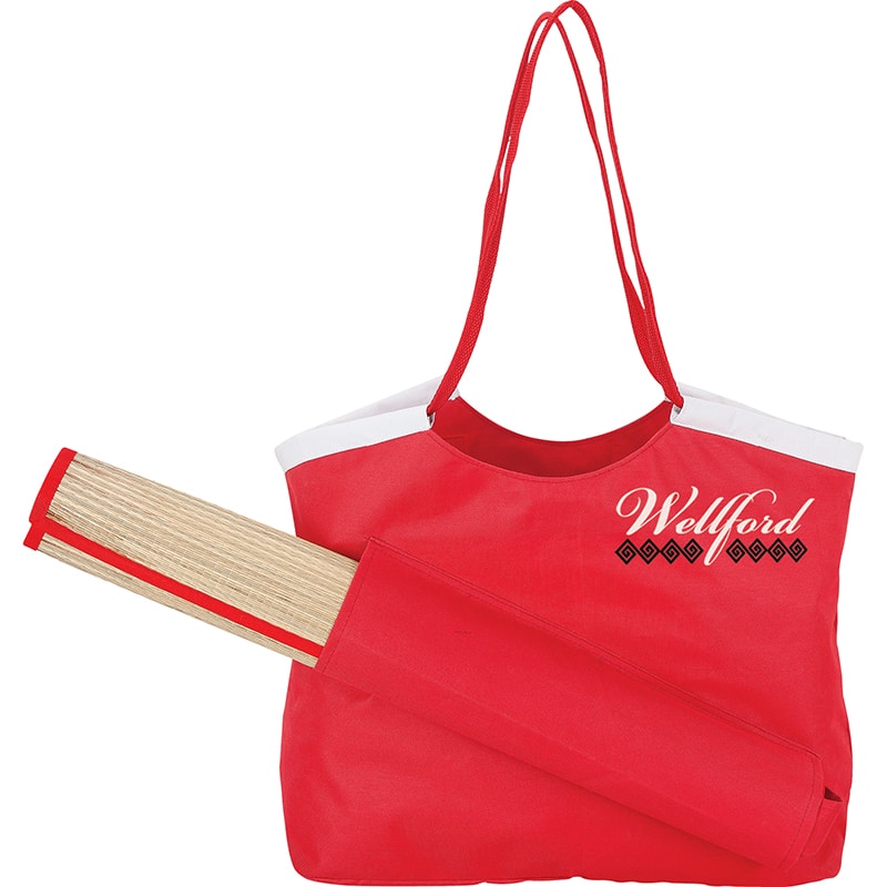 Custom Sunshine Beach Tote & Mat with logo - 1