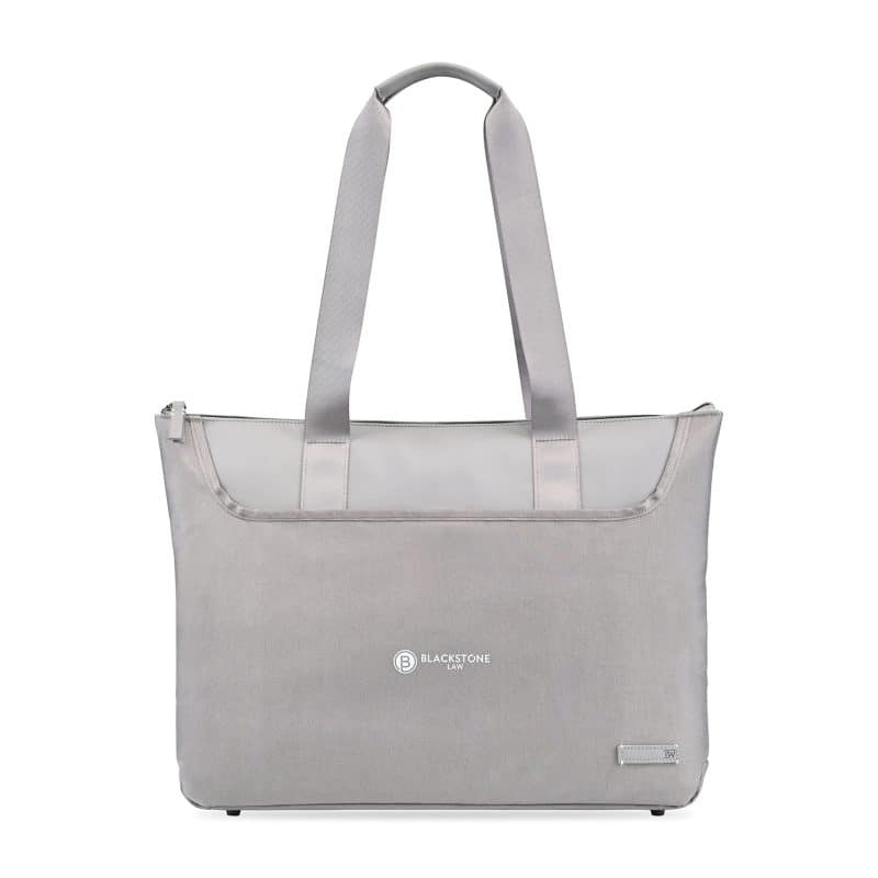 Custom Travis & Wells® Lennox Laptop Tote - Taupe with logo
