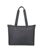 Custom Travis & Wells® Lennox Recycled Nylon Laptop Tote - Black with logo - 1