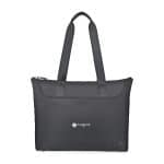 Custom Travis & Wells® Lennox Recycled Nylon Laptop Tote - Black with logo