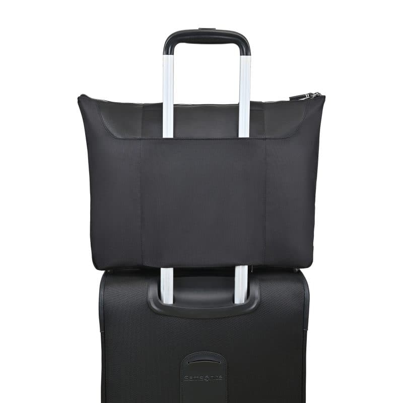 Custom Travis & Wells® Lennox Recycled Nylon Laptop Tote - Black with logo - 4