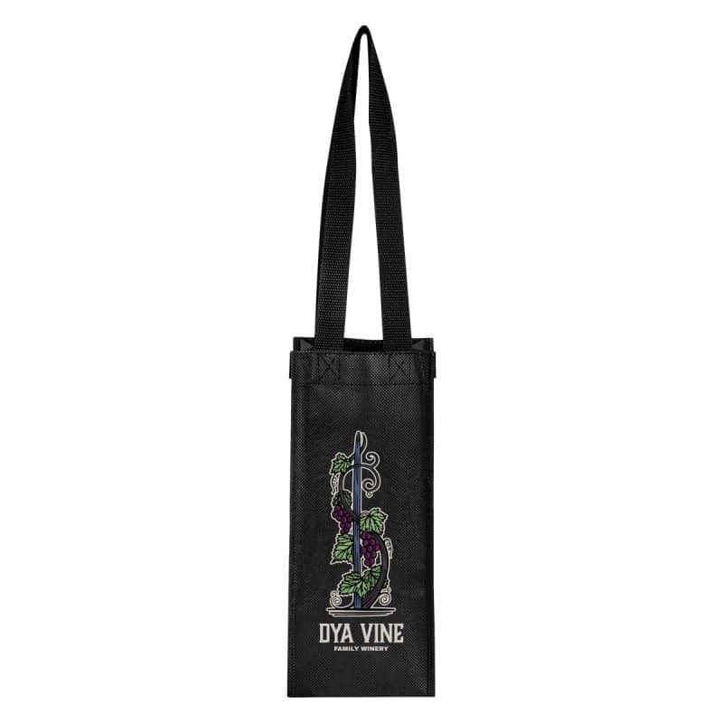 Custom Venice Rpet Non-woven Laminated Wine Bag with logo - 2