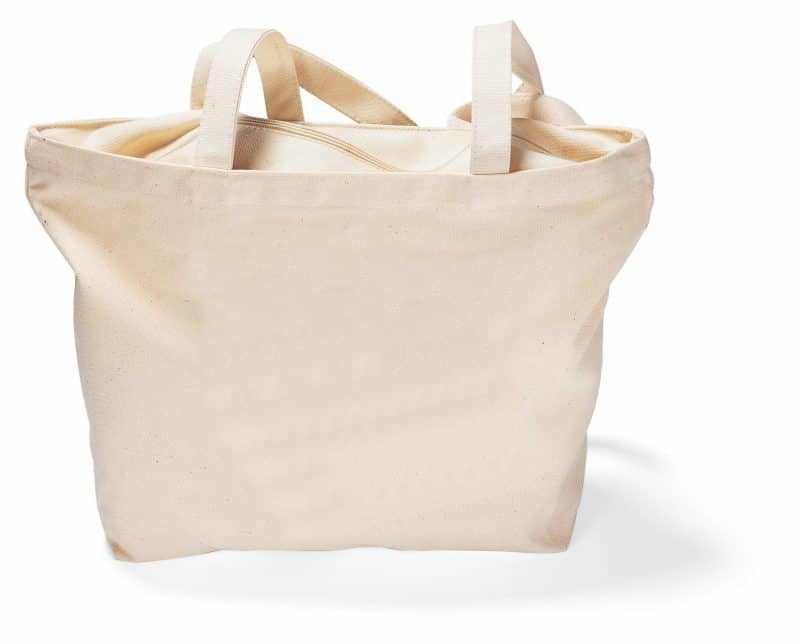 Custom Zippered Tote - Natural with logo - 1