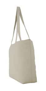Custom Zippered Tote - Natural with logo - 2