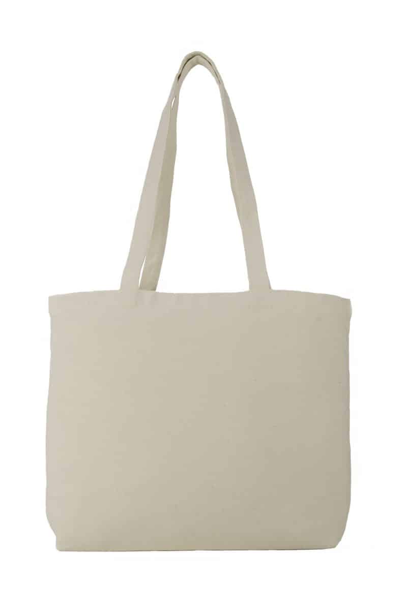 Custom Zippered Tote - Natural with logo - 4